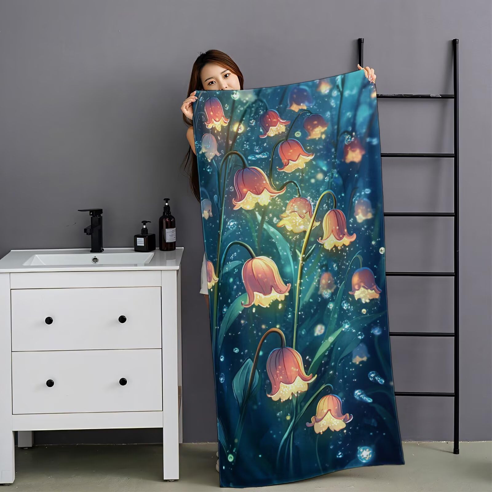 Ręcznik plażowy, zielony, mikrofibra 100 x 200 cm, zestaw 2 szt., szybkoschnący, ultra cienki, lekki, kompaktowy, z torbą, dla kobiet i mężczyzn, na kemping, fitness, urlop YJ-955