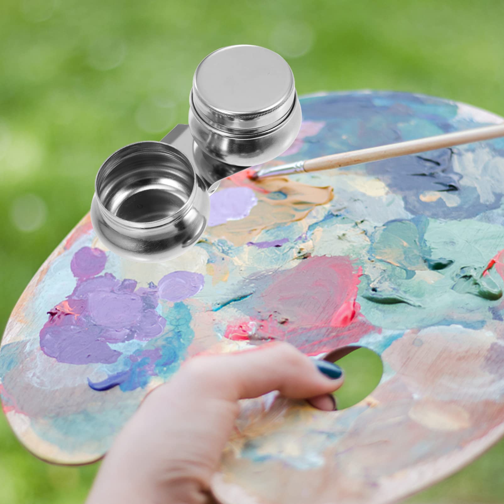 Ciieeo Oil Painting Supplies 3pc Set of Cleaning Pot Brush Washer Paint Cups for Artists