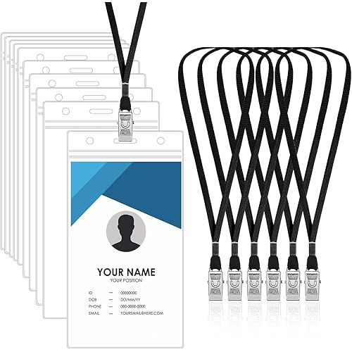 Badge Holders with Lanyard,35 Pack Large Badge Holder 4 x 8 Inch Credential Sleeve Waterproof ID Protector Sporting Event Badge Holder Concert Ticket Protector Bulk Badge Holders