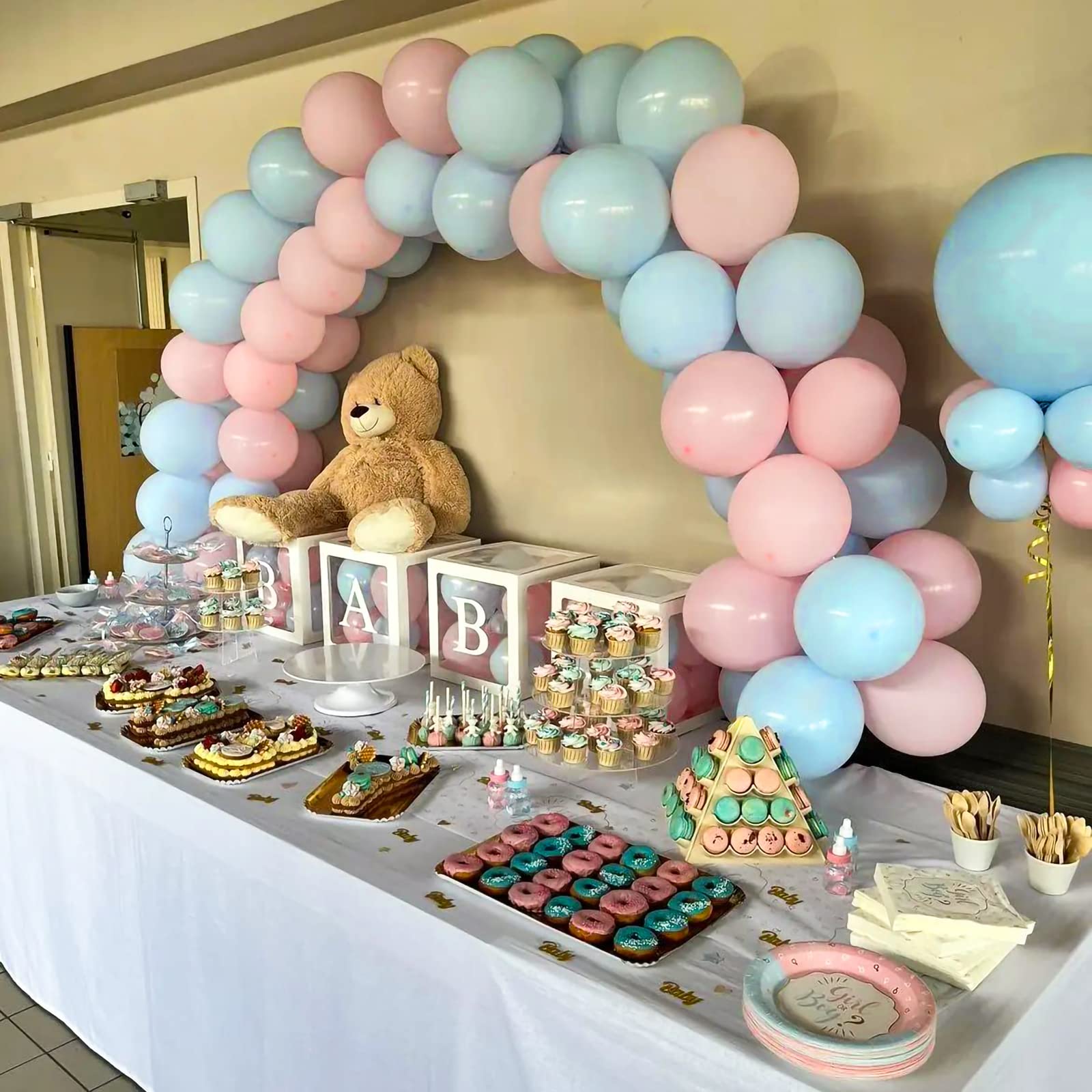 Kit Palloncini Macaron Blu E Rosa - 176 Pezzi Per Feste Gender Reveal - Foto 5