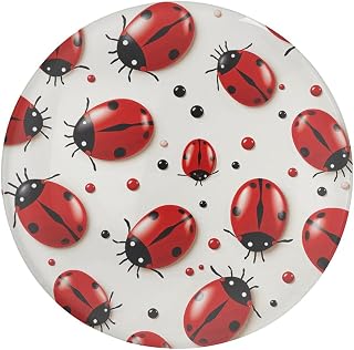 Art Deco Refrigerator Magnets Red Ladybug Patterned Refrigerator Magnets Suitable for Lockers Whiteboards Schools Offices and Kitchens (4-Pack)