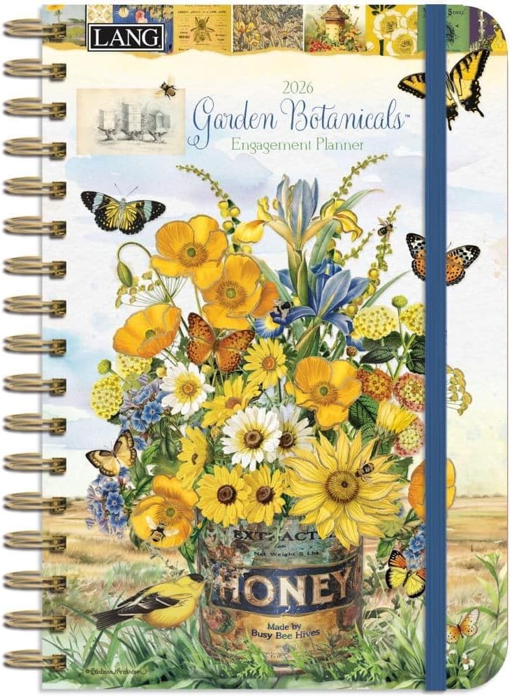 Lang Companies, Garden Botanicals 2026 Planner, 6.5” X 9”, Weekly Calendar with Stapled Binding Lang Companies, Garden Botanicals 2026 Planner, 6.5” X 9”, Weekly Calendar with Stapled Binding