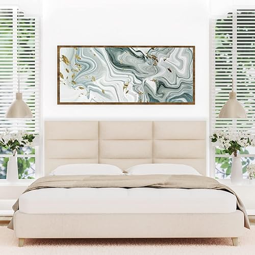 Miniatura 3 de Tbfit Cabecera tapizada para montar en la pared, cabeceras insonorizadas para despegar y pegar para cama individual, cabecera flotante copetuda para