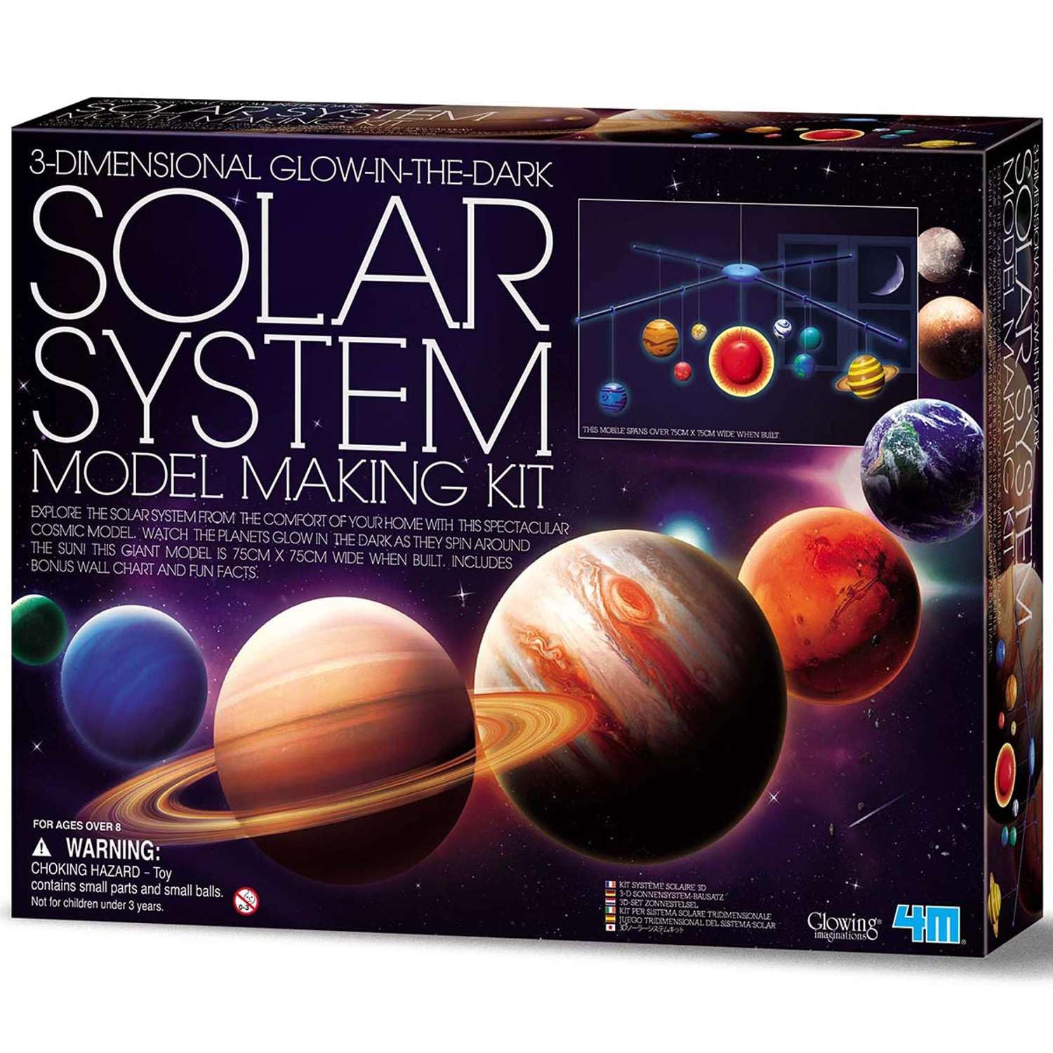 4M 3D Glow in the Dark Solar System Mobile Making Kit
