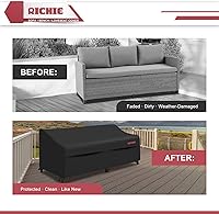 Vista 7 de Funda impermeable para sofá de patio de 2 plazas, fundas para muebles de exterior para sofá biplaza/sofá con rejillas de ventilación y asas, 60