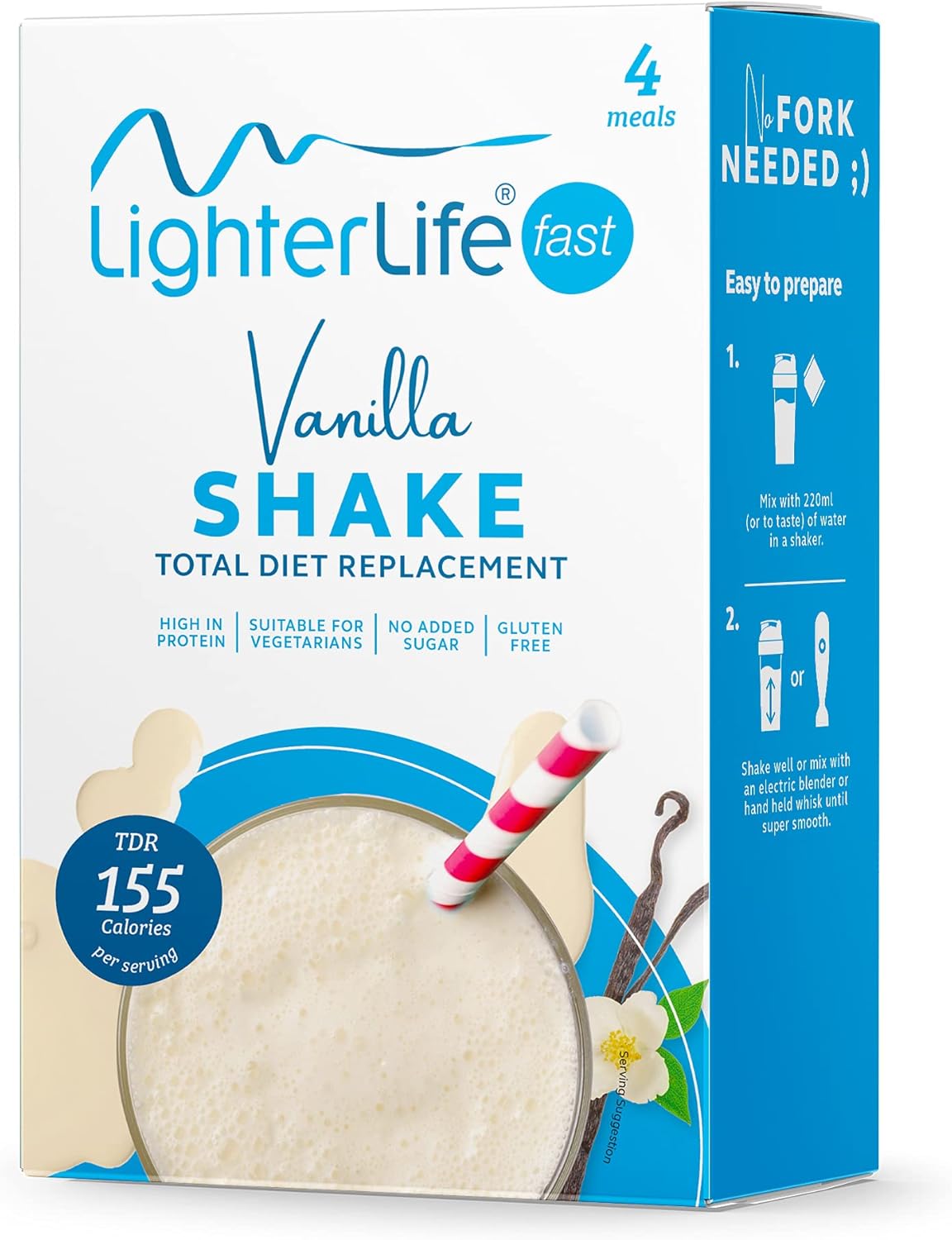 LighterLife Vanilla Shake, Gluten Free, High Protein Powder Meal