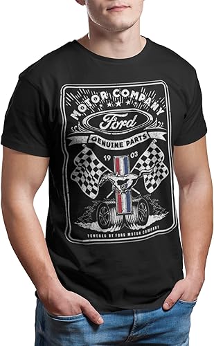 Mustang Racing Flags Ford Motor Cars Camiseta