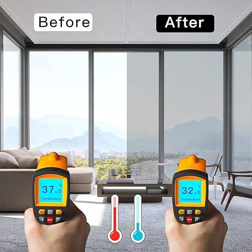 Miniatura 4 de ConCus-T Película unidireccional para ventana, adherencia estática, privacidad diurna, tinte reflectante para ventana, bloqueo UV, adhesivo para