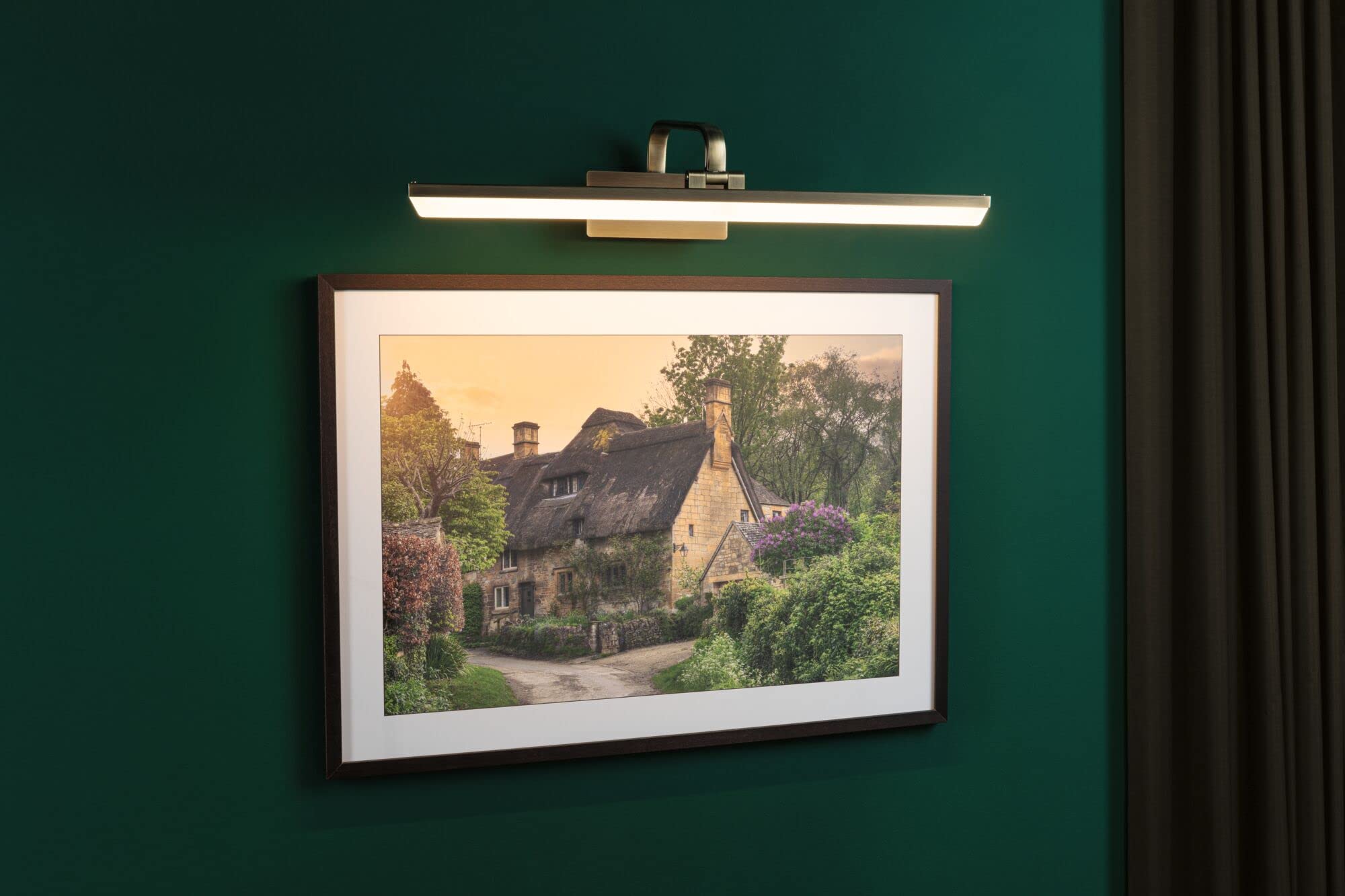 Paulmann 95570 Luce LED Renan 600 mm incl. 1x11 W Bianco Caldo Ottone Brunito Illuminazione Quadri Metallo, Acrilico Applique 3000 K 11 W