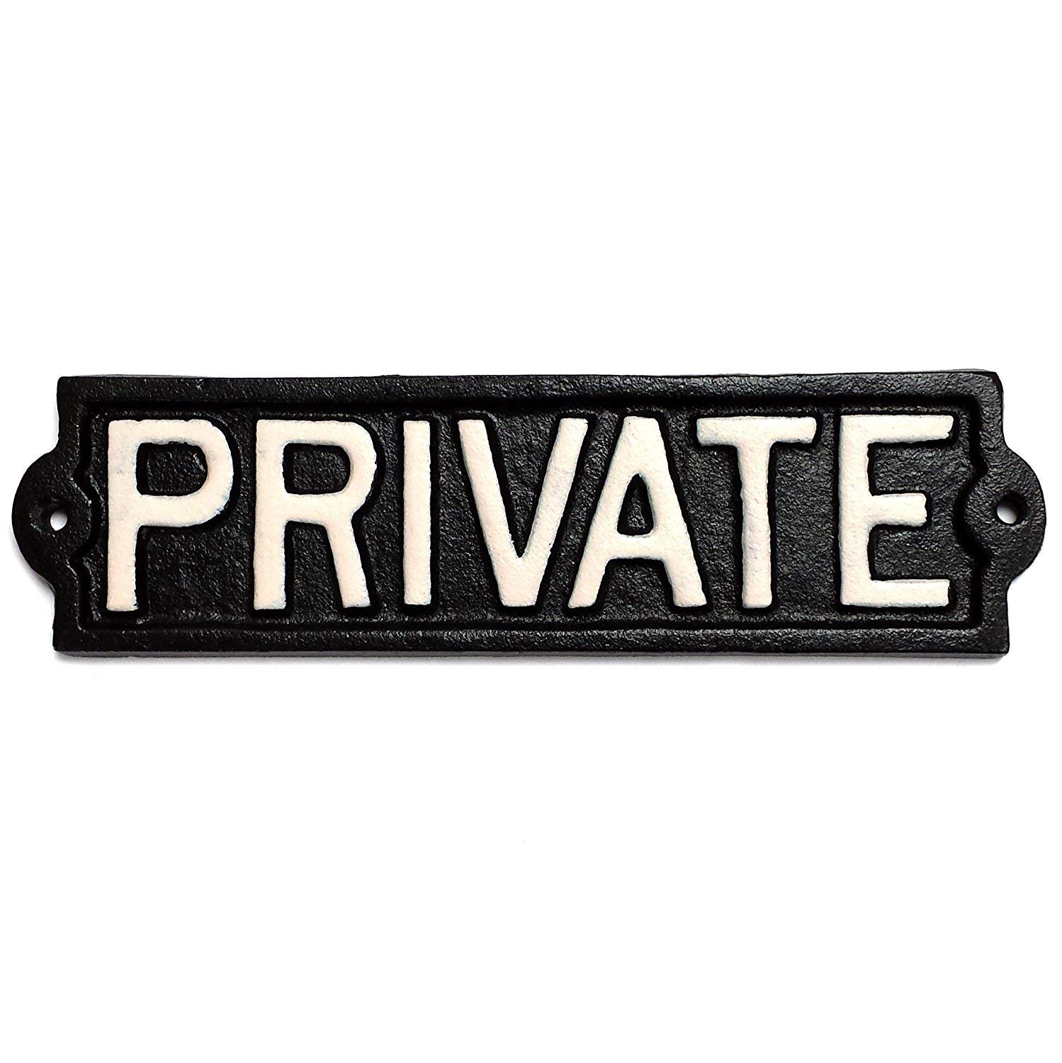 PRIVATE Cast Iron Sign for Outdoor, Garden, Yard Use