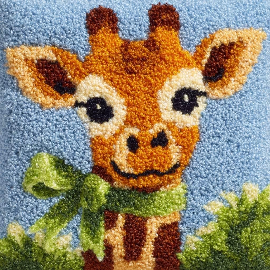 Taxpy Latch Hook Cushion Kits Giraffe 17X17 Inch