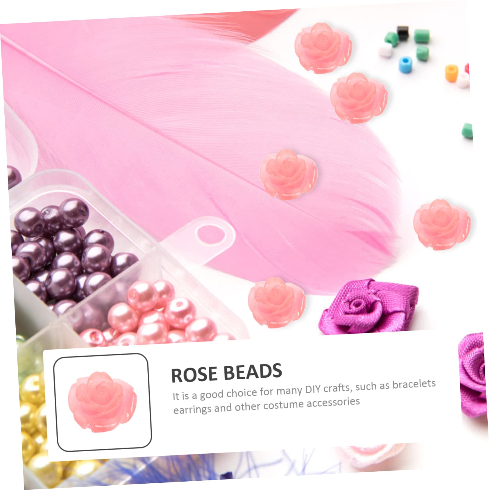 DOITOOL Abalorios De Rosa Sueltos Shell Rosa Para Joyería Diy Para Collares Artesanales 50 Piezas*4