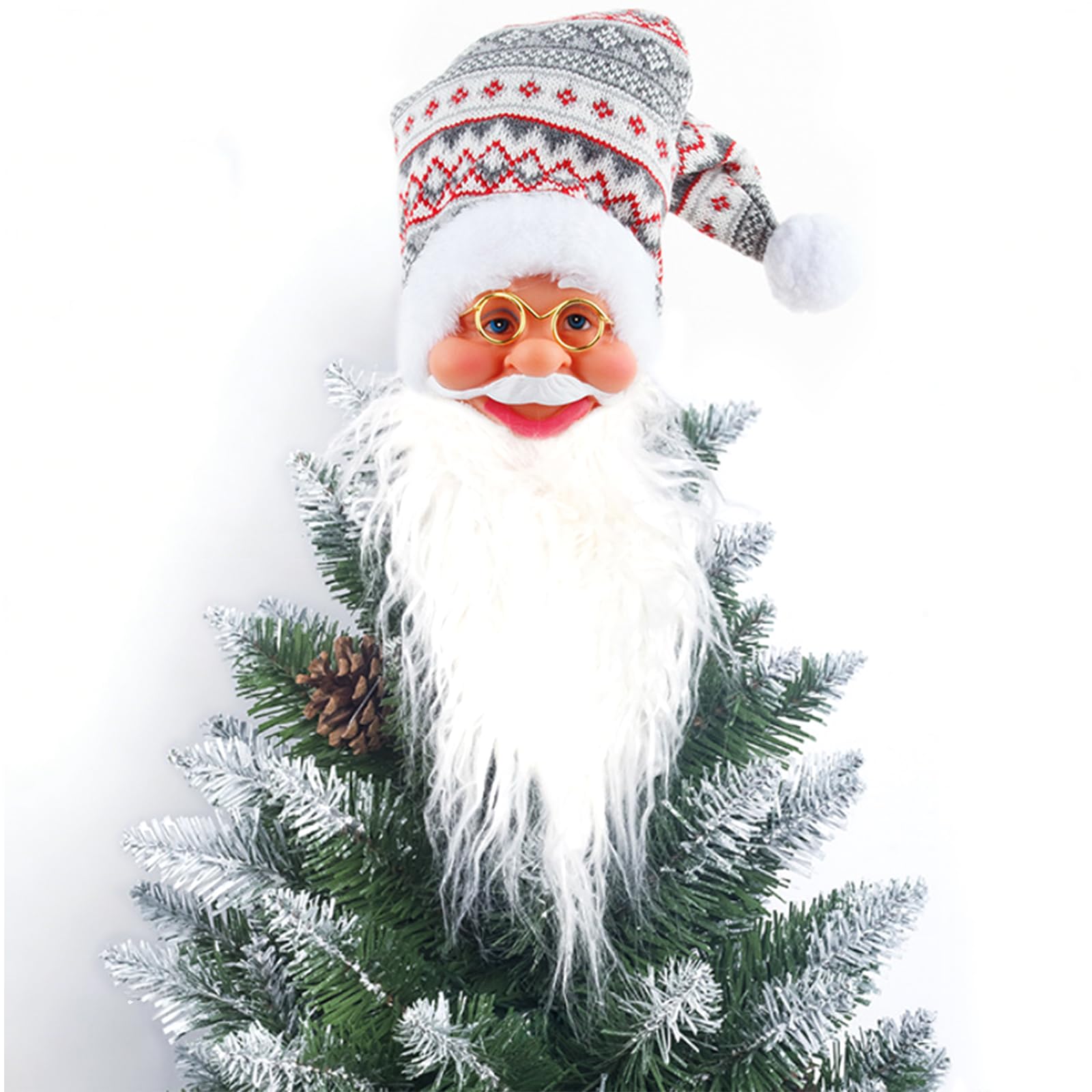 Puntale per albero di Natale, 14,5 cm, verde scuro, glitterato, infrangibile, per decorazioni per albero di Natale, albero di Natale, corona e ornamento per le vacanze