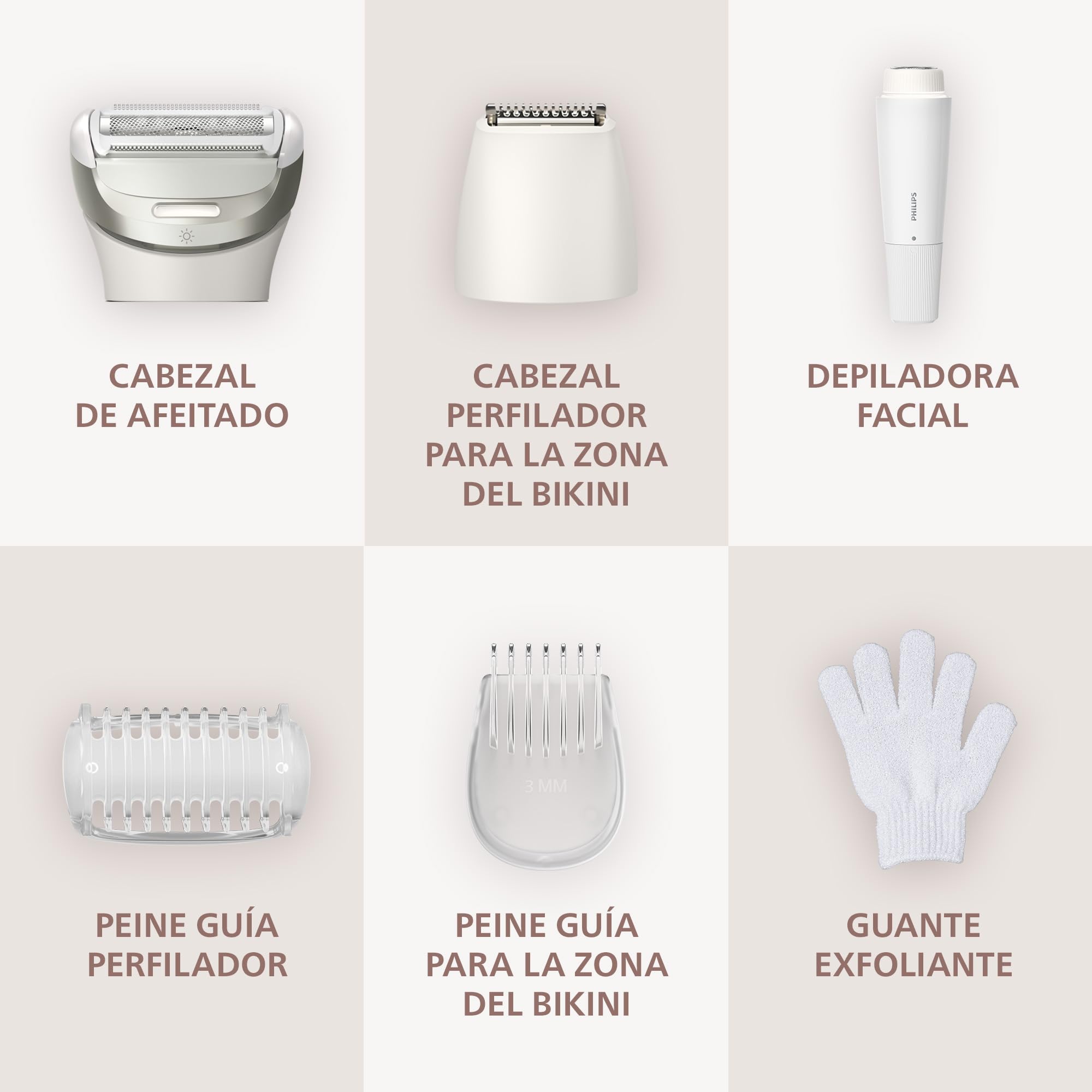 Afeitadora Philips Serie 8000 - Afeitadora sin cable para uso en seco y en mojado, sistema de 3 cuchillas, luz LED, para la cara, las piernas, el cuerpo y la zona del bikini, Modelo BRL159/00