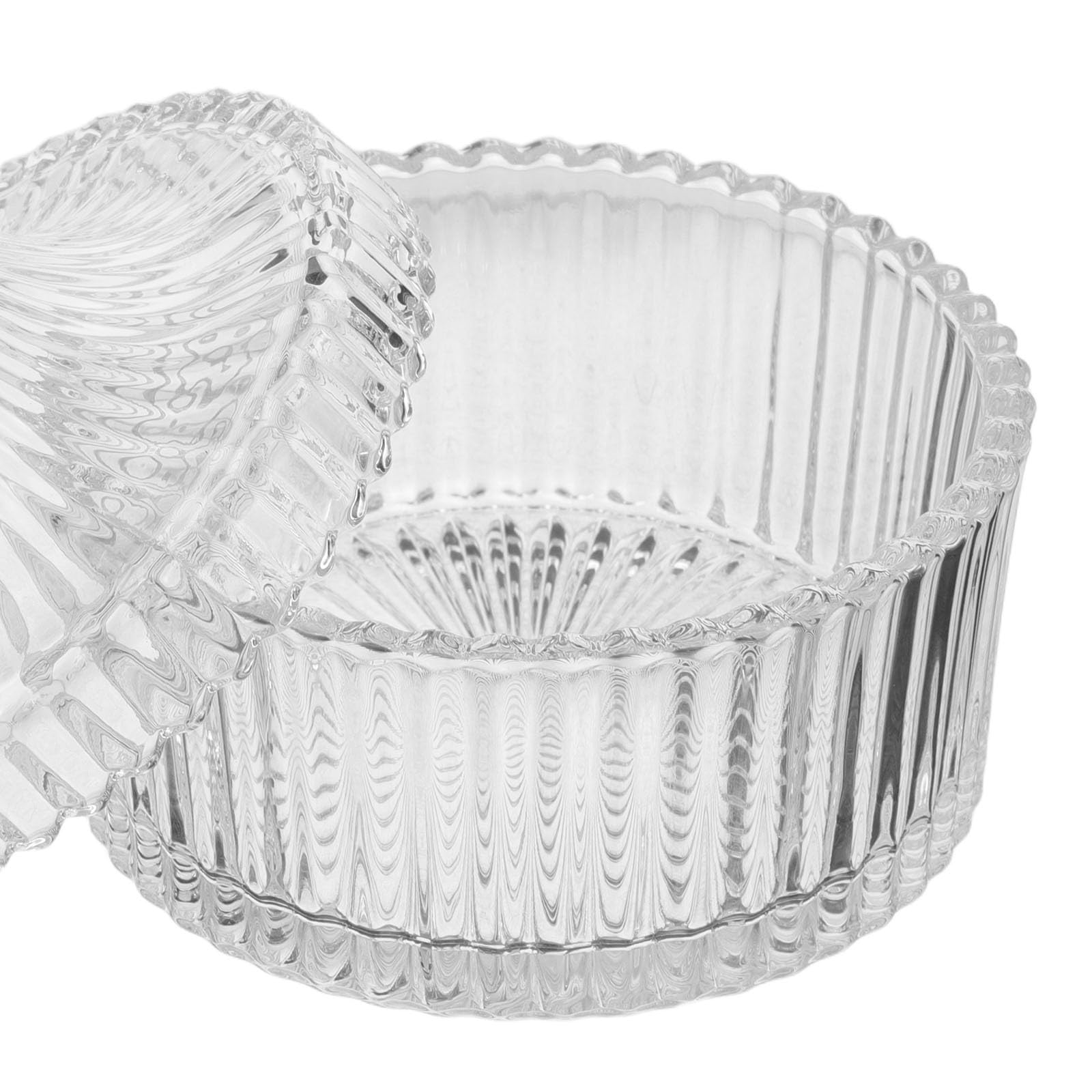 Lurrose 1 set composto da piumino grande per cipria e contenitore con applicatore a paletta, piumino con manico in morbido nastro e barattolo organizer in vetro per un'applicazione delicata sul
