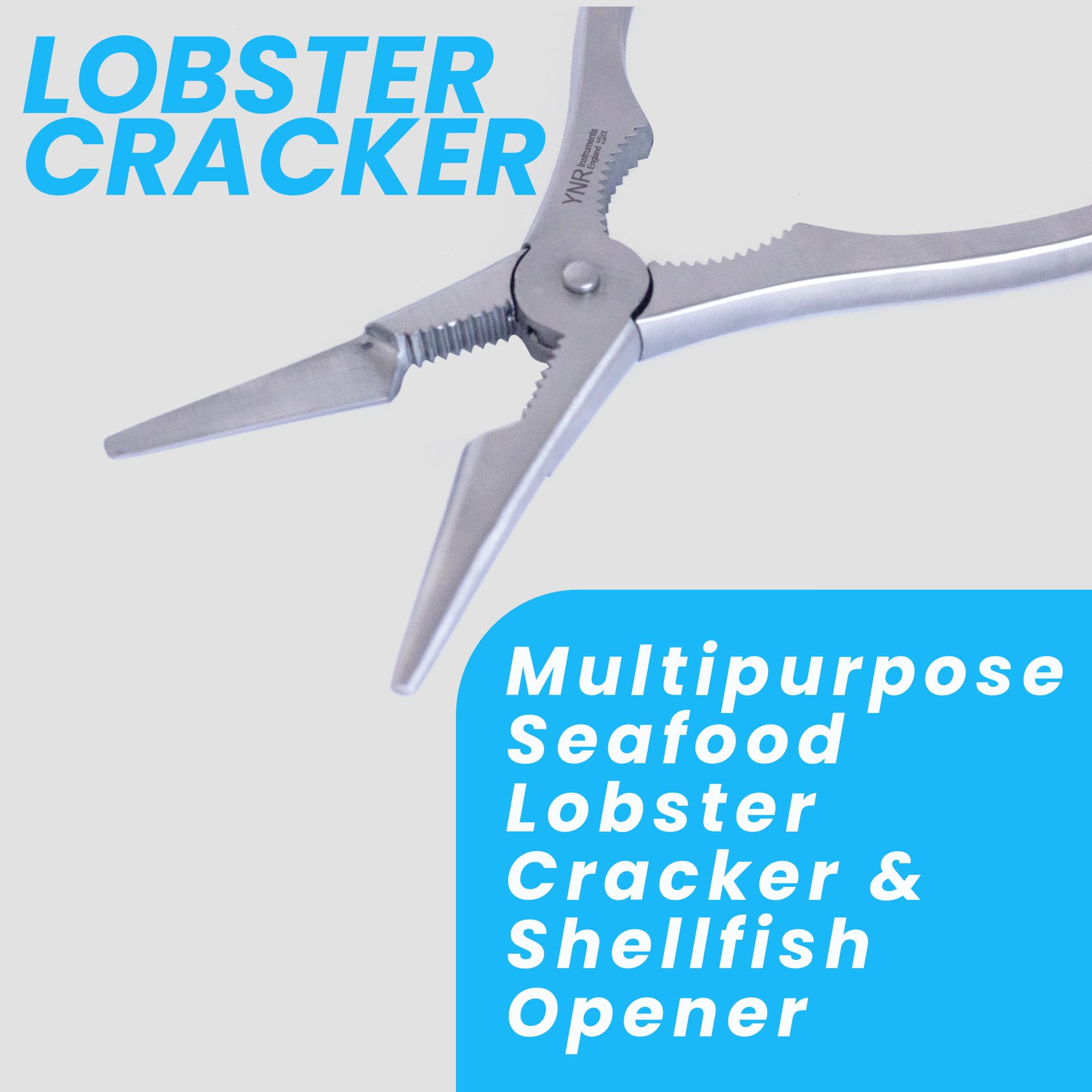 Pince à homard et ouvre-crustacés - Outil professionnel pour fruits de mer - 18,5 cm - Acier inoxydable - Ustensiles de cuisine polyvalents - Expérience de fruits de mer de luxe
