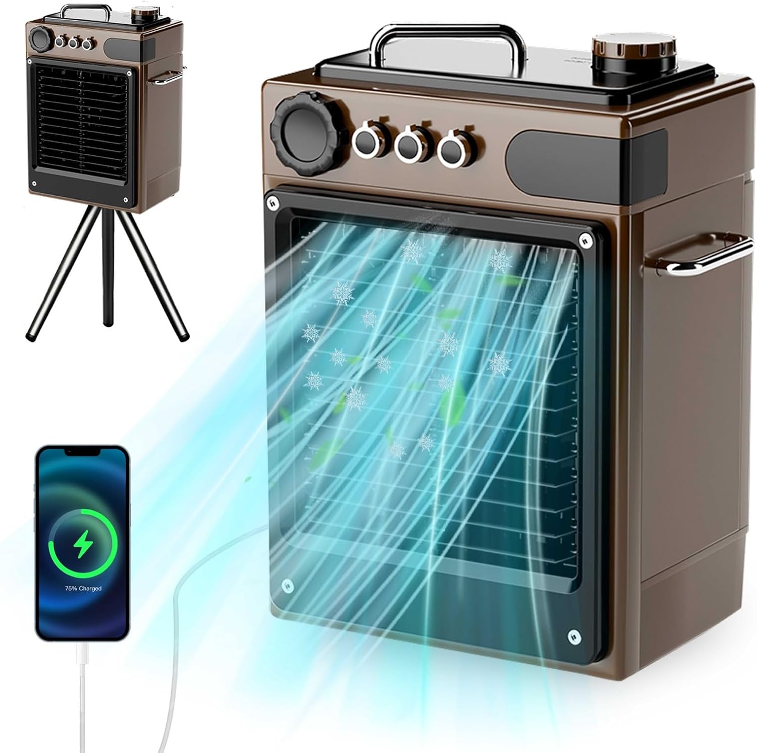 一度使用‼️ZAPJQL✨屋外冷風機✨エアコン✨充電式✨リモコン✨加湿冷却 軽量 Amazon | ZAPJQL 屋外冷風扇 冷風機【30000mAh大容量バッテリー