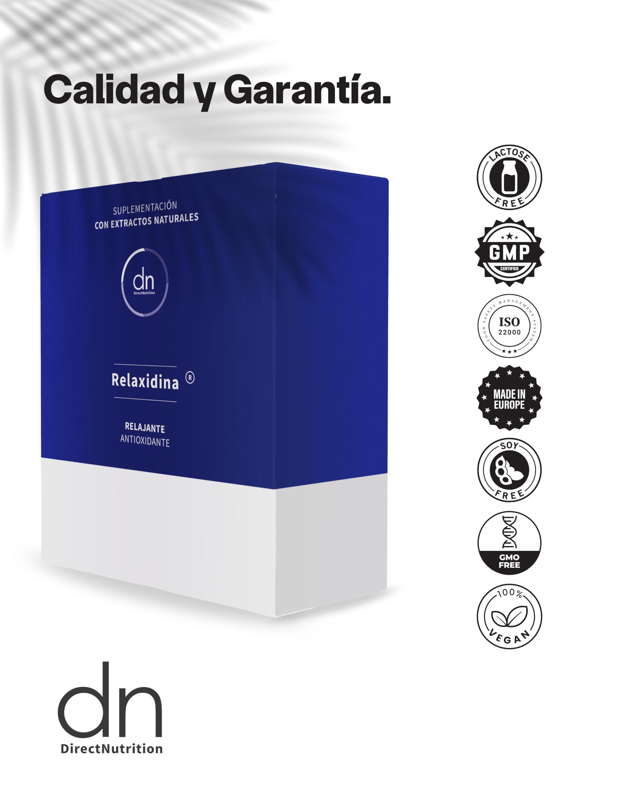 Relajación y nervios en calma | GABA 400mg + Pasiflora + Bacopa + Magnolia | Relaxidina® | 20 viales bebibles | DN Direct Nutrition