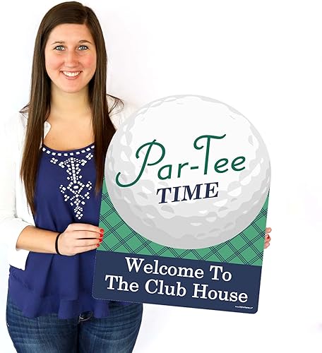 Miniatura 8 de Big Dot of Happiness Par-Tee Time - Golf - Decoraciones de fiesta - Cartel de bienvenida para fiesta de cumpleaños o jubilación
