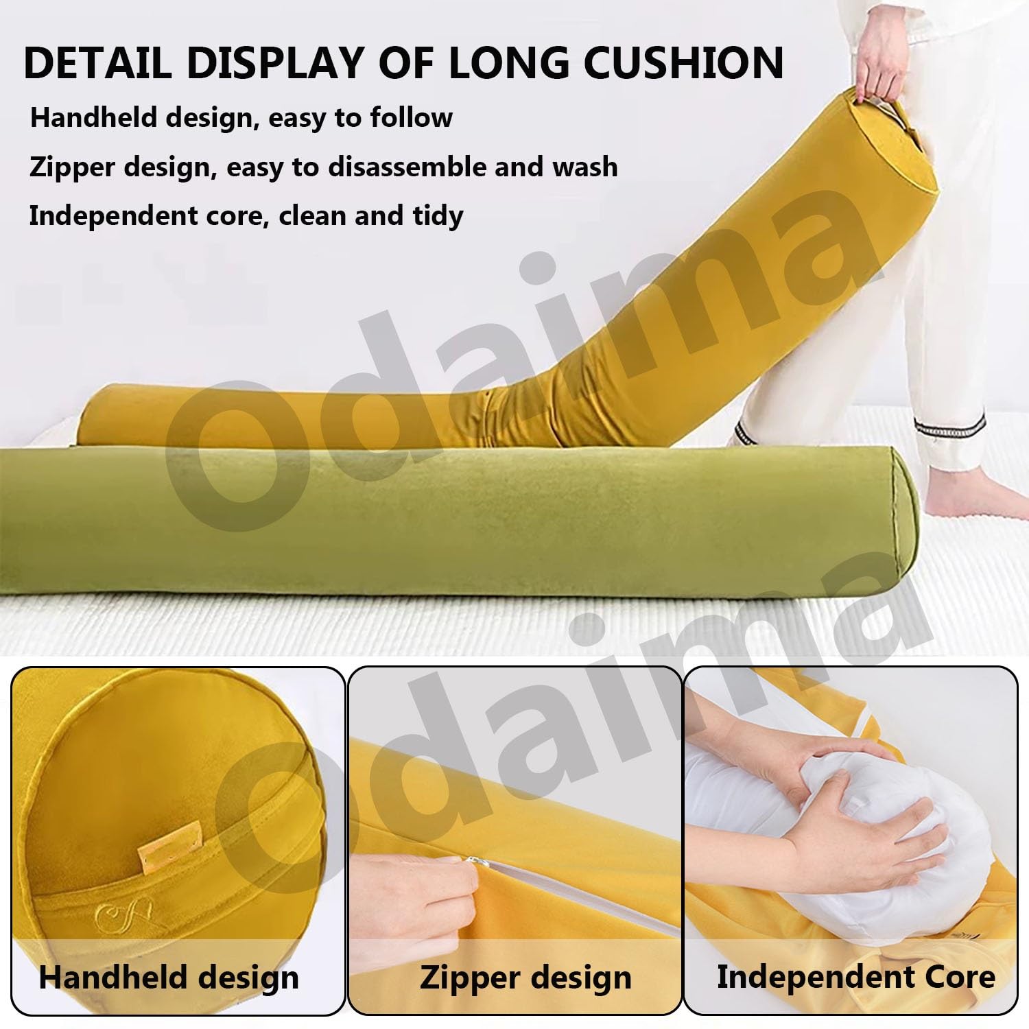 Almohada Cilíndrica Cilindrico Larga Adultos,Almohada de Cuerpo Completo for Dormir,Cojin Corporal for Dormir de Lado con Funda Terciopelo Reposacabezas Lumbar,Rodillas(Marrón,100x20cm)