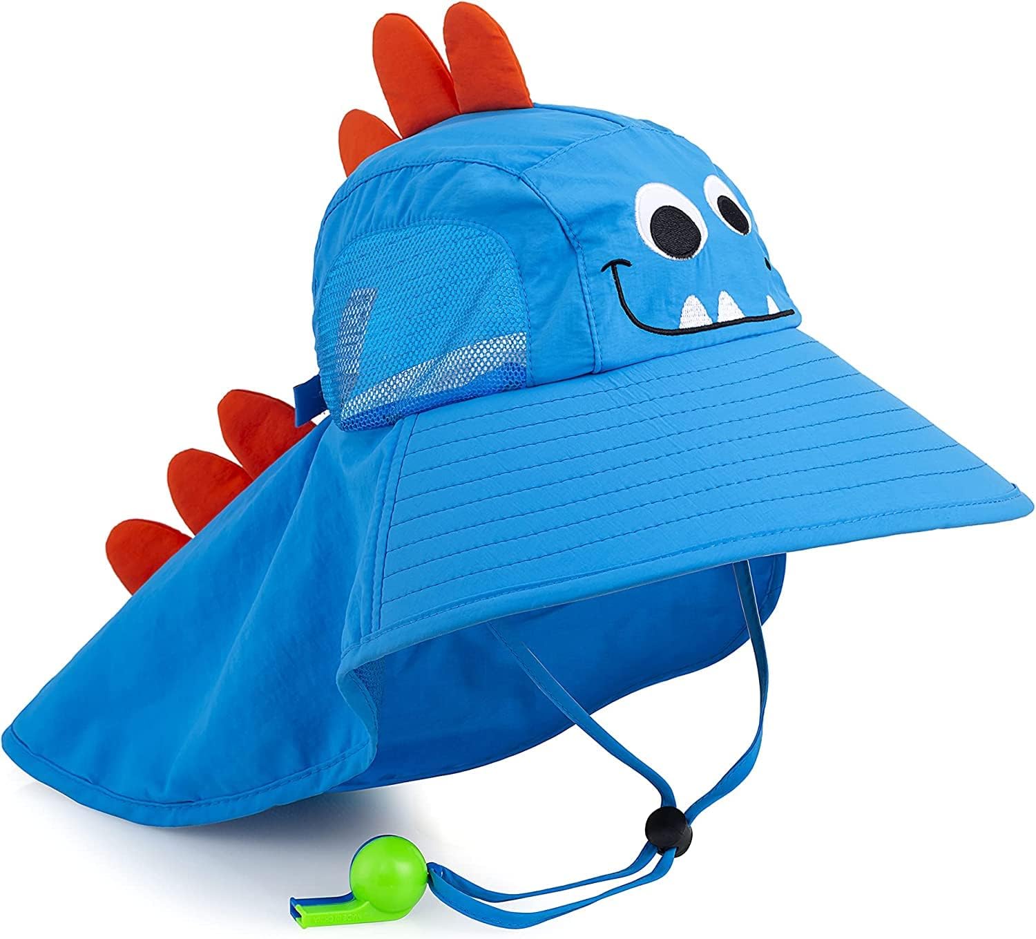 HausFineKids Sun Hat UPF 50+ Boy Girl Protection Hat Wide Brim Beach Hats with Mesh and Adjustable Chin Strap Cartoon Sun Hat Kids 3-12 Years