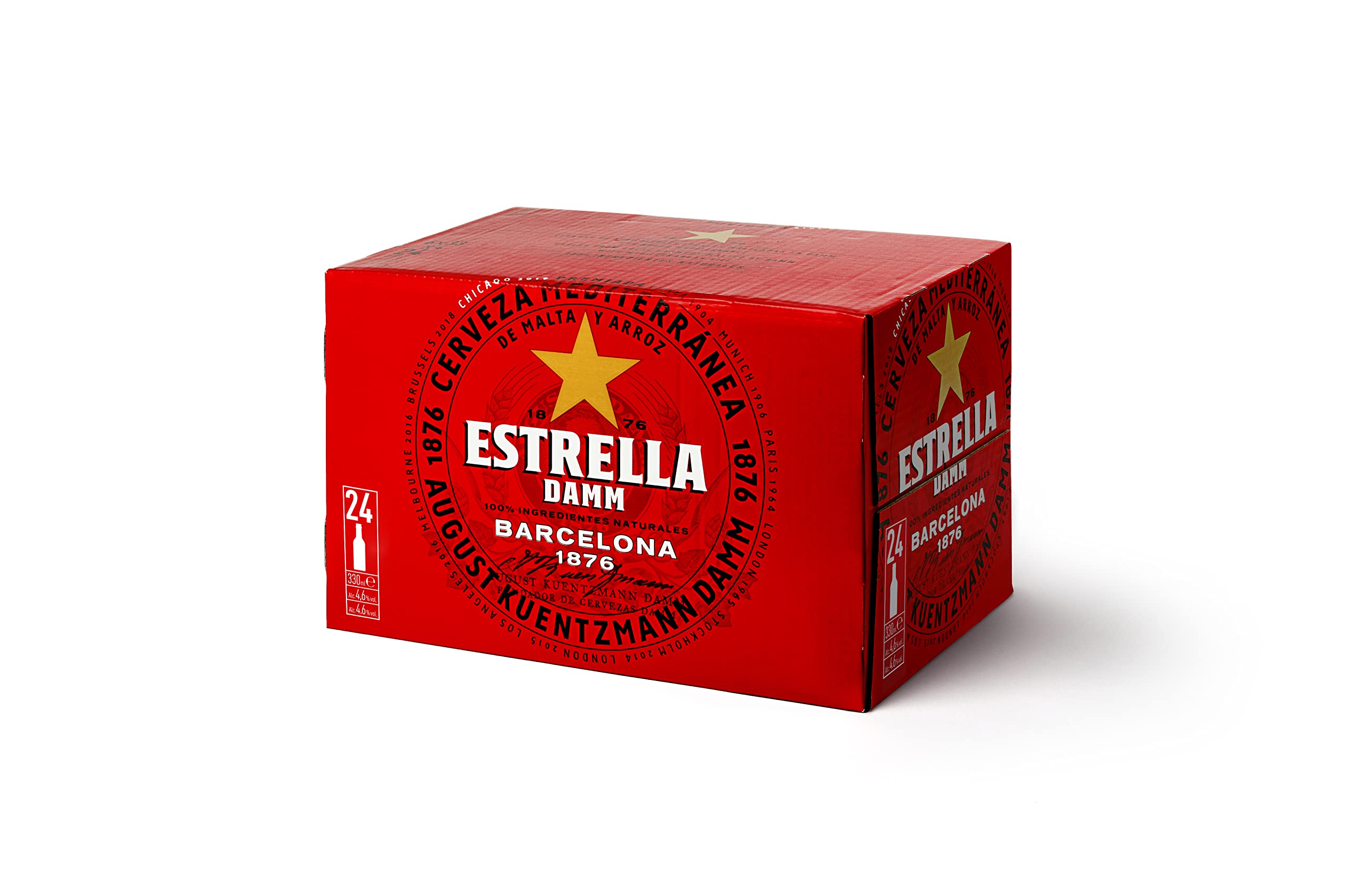 Estrella Damm 24 x 330ml Bottle Pack Premium Spanish Lager