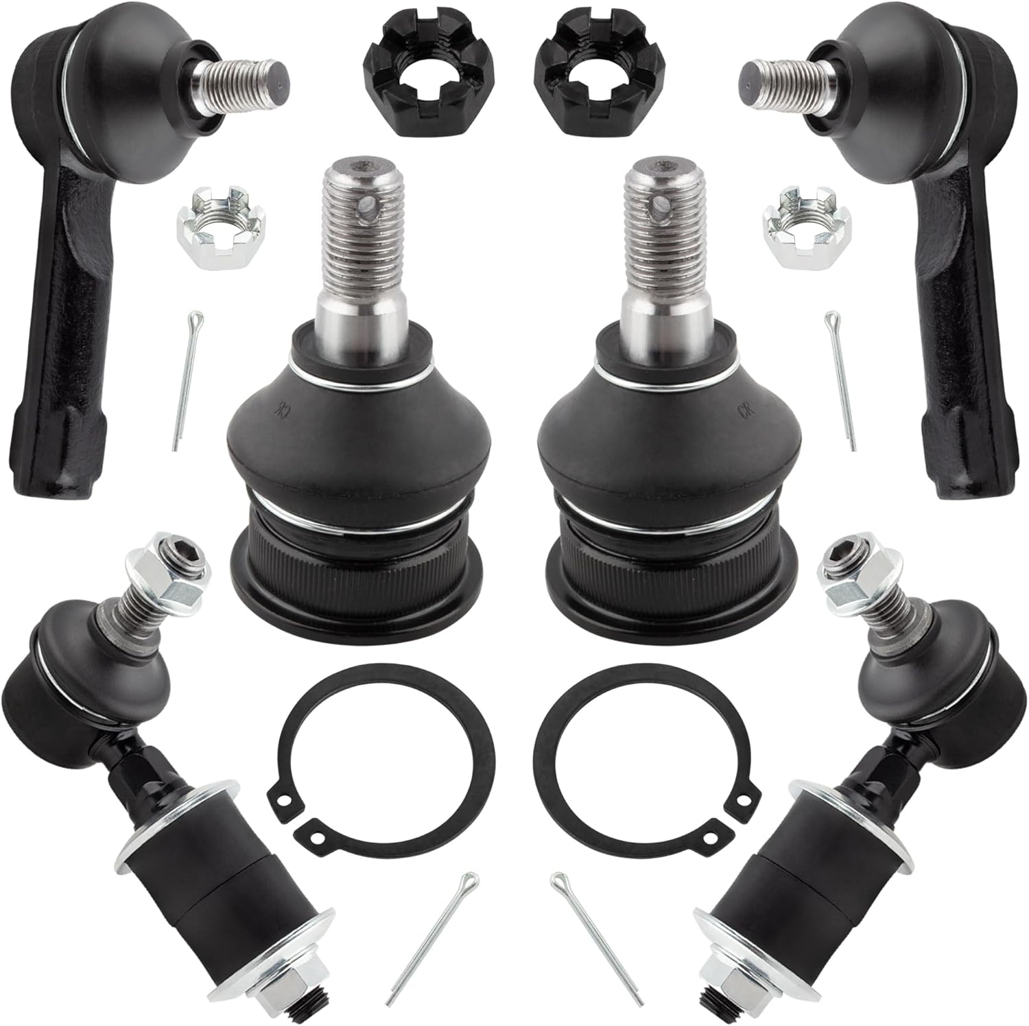 6Pcs Suspension Kit Front Stabilizer Sway Bar End Links + Lower Ball Joints + Outer Tie Rod Ends Fit For Nissan Sentra 2000 2001 2002 2003 2004 2005 2006 Replace# K90434 K9543 ES2814