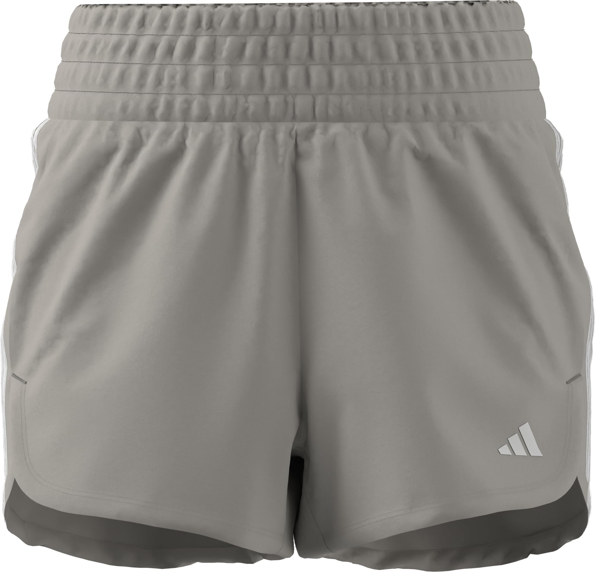adidas Pacer Training Short Taille Haute tissé à 3 Bandes, Wonder Alumina/Blanc, XX-Small/Entrejambe 3", Wonder Alumina/Blanc, XX-Small/3" Inseam