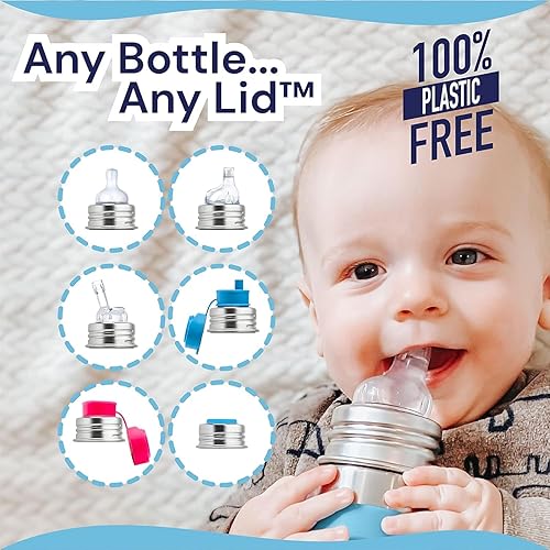 Miniatura 6 de Pura Kiki - Botella de acero inoxidable de 11 onzas  11.0 fl oz con manga, sin plástico, certificado MadeSafe, boquilla de silicona de grado médico