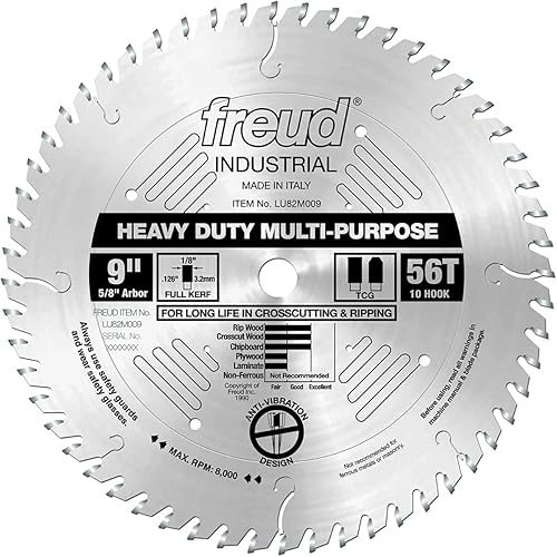 Freud LU82M009 Cuchilla multiusos resistente de 9 "x 56T