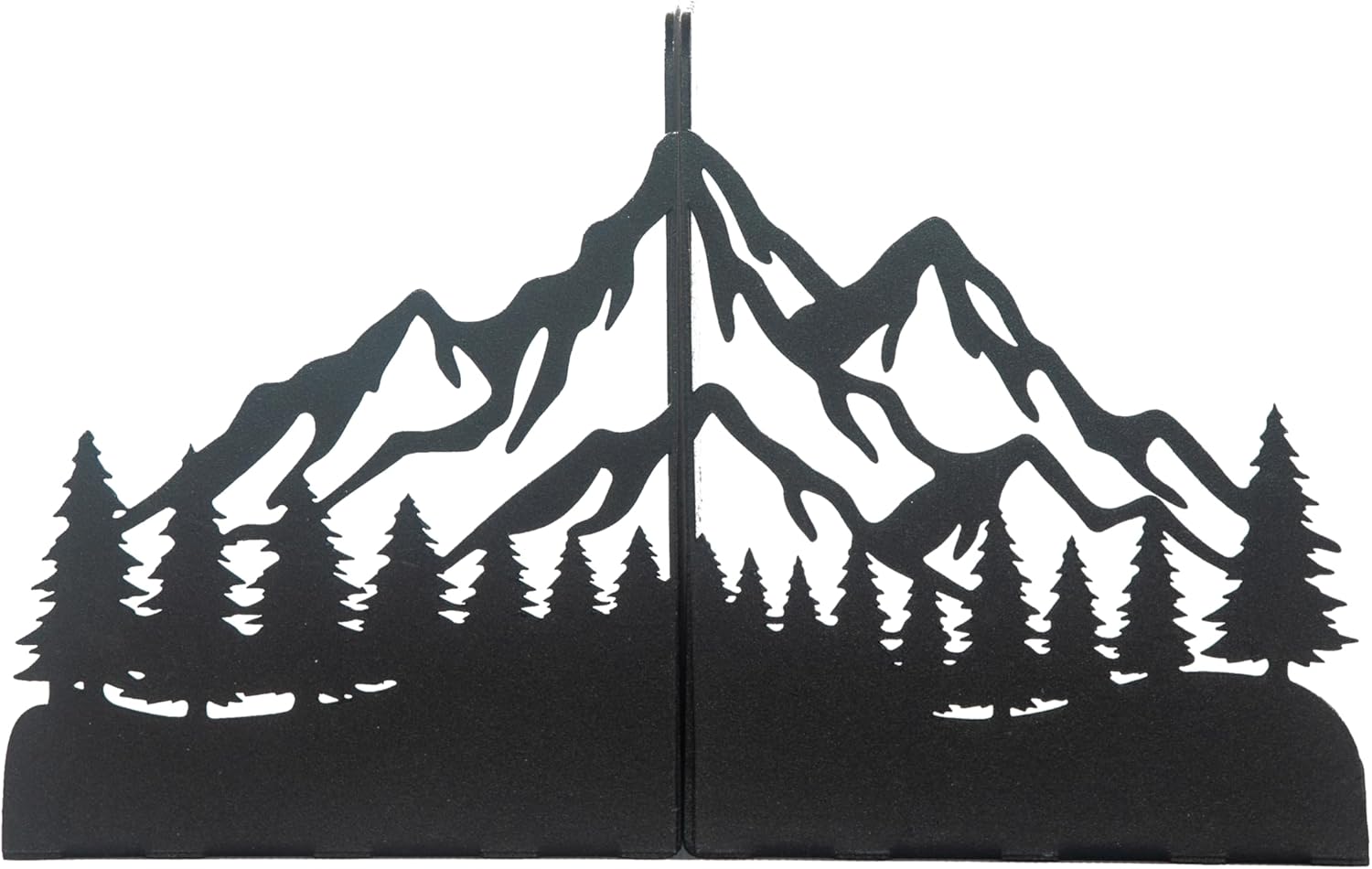 Decorative Mountain Silhouette Metal Bookends, Landscape Design, Forest Theme Book End, Mountain View Metal Bookends, Landscape Bookend, Forest Silhouette Book Holder, Tree Figured Bookend