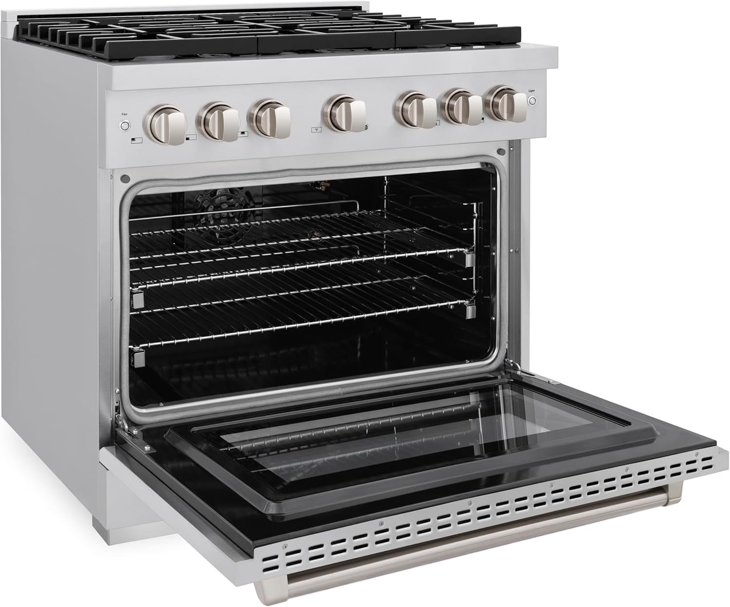 ZLINE 36 in. 5.2 cu. ft. Paramount Gas Range with 6 Burner Cooktop and Convection Gas Oven in Stainless Steel (SGR36)