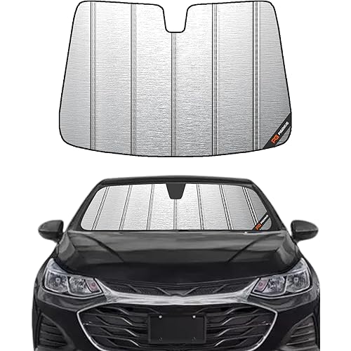 Pigenius Windshield Sunshade for Chevy Cruze 2016-2019 (Gen 2 / New Body), Metallic Silver Finish