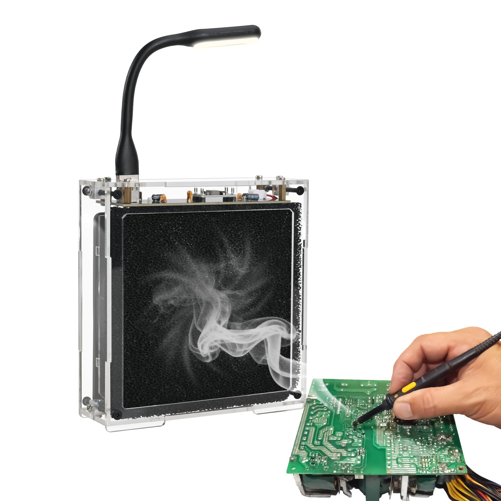 BANRIA Soldering Practice Kit, DIY Solder Fume Extractor Soldering Project Kit, Solder Smoke Absorber Kit with LED Light & Filters, Solder Smoke Remover Absorber DIY Working Fan for Soldering Station