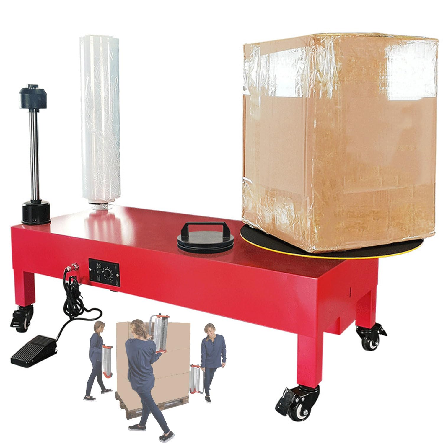 Elektrische Stretchfolienspender-Verpackungsmaschine, Elektrische Doppelwellen-Verpackungsfolienpresse, Verpackungsmaschine für Stretchfolienverpackungsfolie/Wabenpapier 40cm