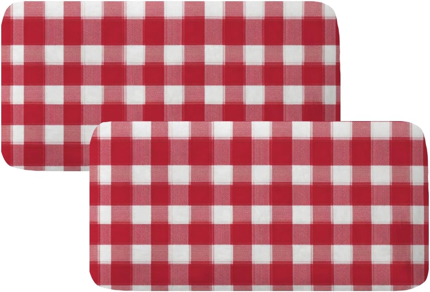 White Red Check Classical Loveseat Covers Couch Covers for 2 Cushion Couch, 2-Piece Stretch Sofa Slipcovers Anti-Slip Washable Furniture Protectors for Dogs Pets