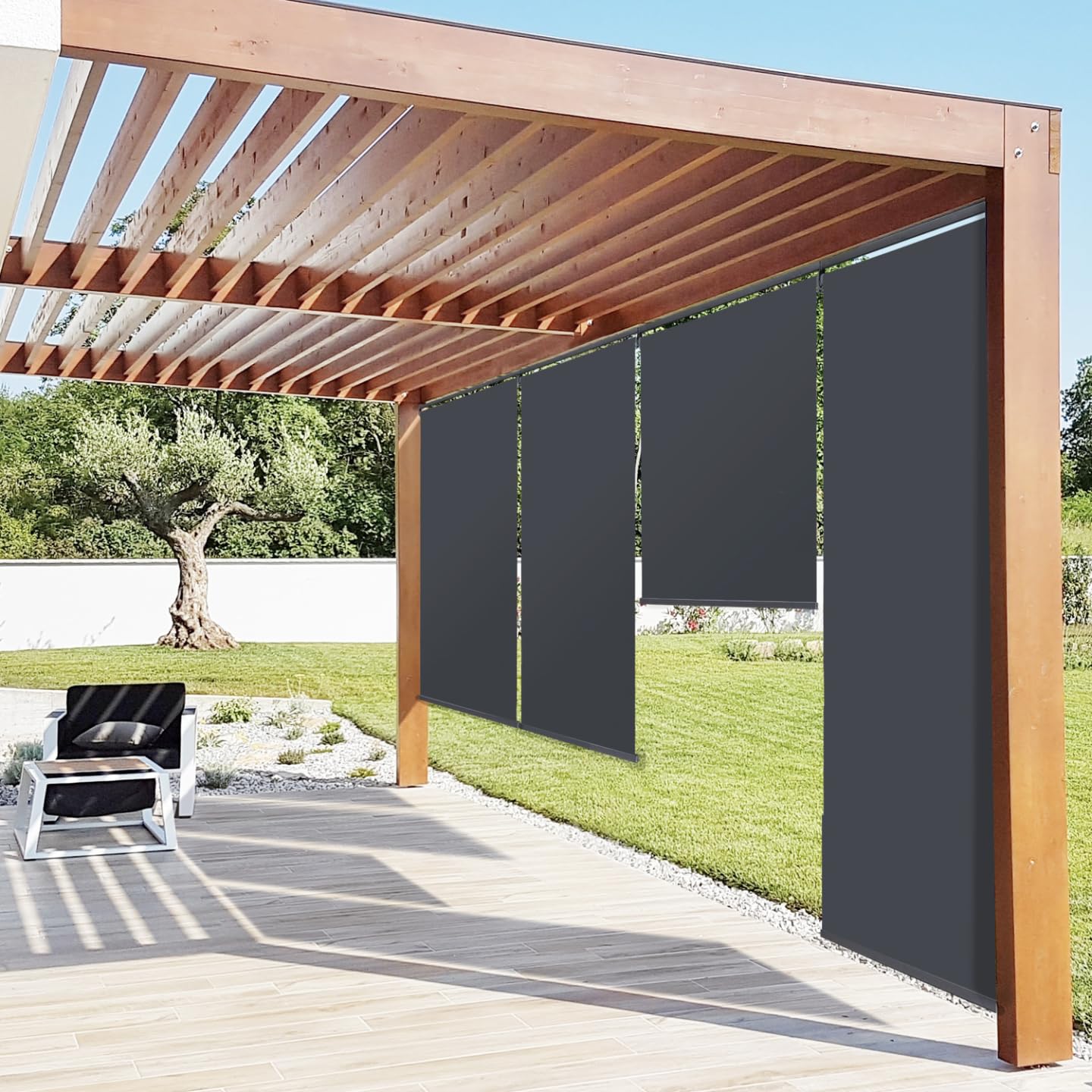 Central Park rolgordijn pergola Riaci 2 stuks 320x200/370x200cm