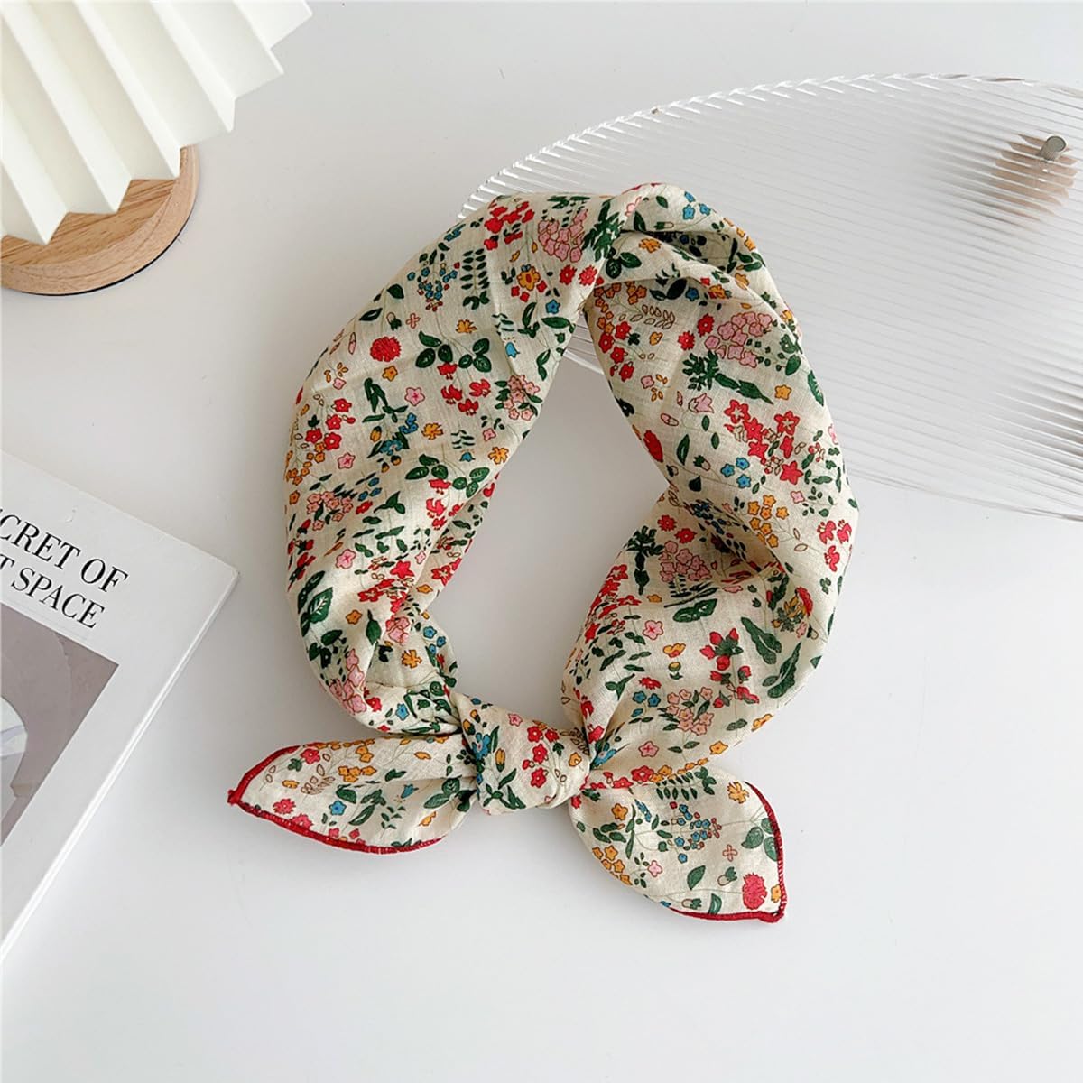 Cotton-Blend Bandana, Head Scarf, Headband, Head wrap, Hair Neck Scarf for Women 22 x 22 inch - Image 2