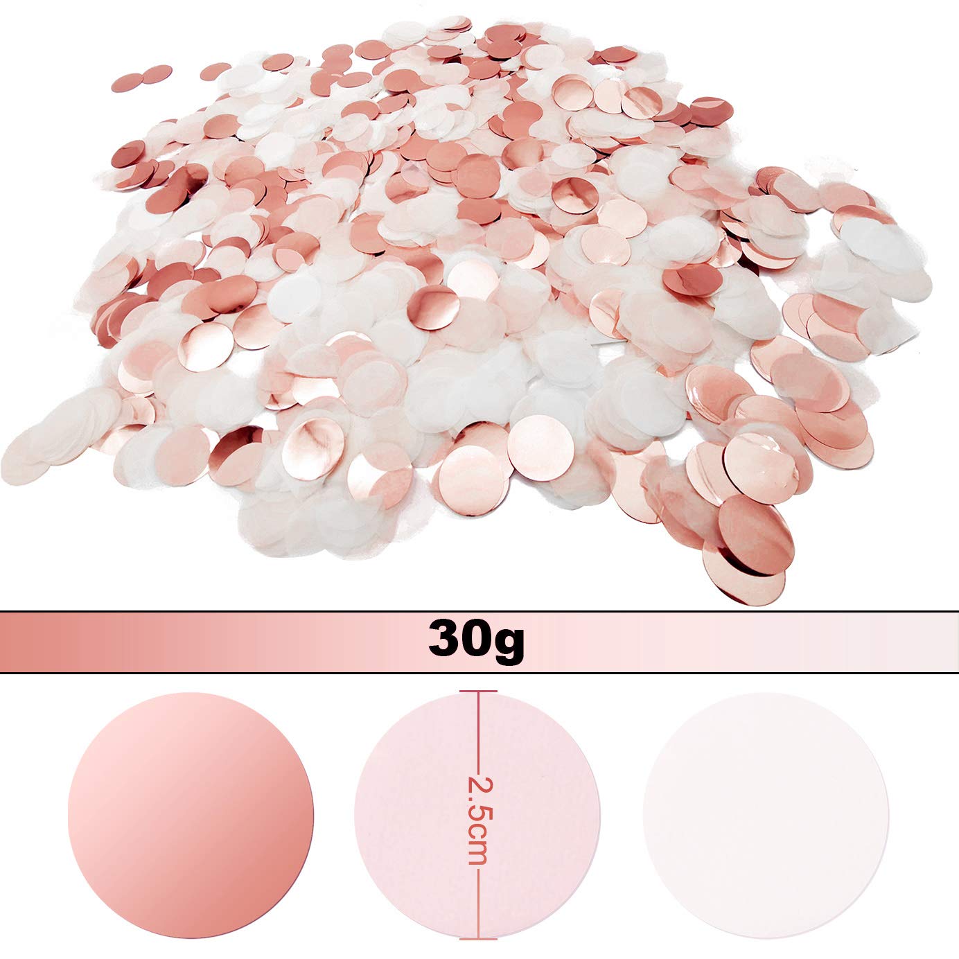 Rose Gold Konfetti Pailletten Für 30. Geburtstag – 2 Packungen, Metallisch Glitzernd, Ca. 1,3x1 Cm