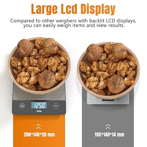 Miniatura 3 de OWill Básculas de alimentos para cocina (plata)