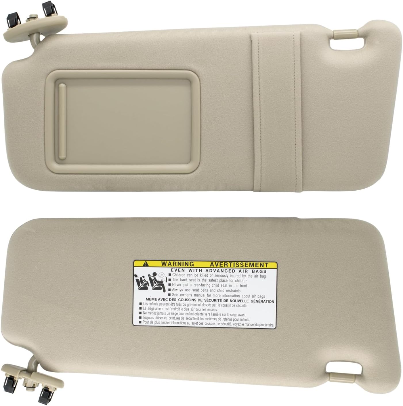 Driver Left Side Sun Visor Without Light Compatible with Toyota Camry 2007 2008 2009 2010 2011 Replacement Number 74320-06780-E0 Colour Beige
