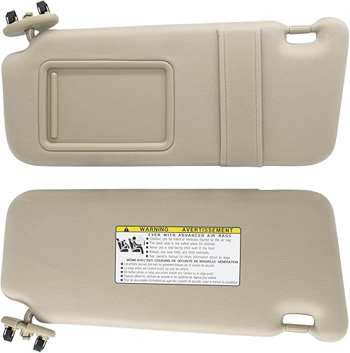 Miniatura 5 de Visera solar del lado izquierdo del conductor sin luz compatible con Toyota Camry 2007 2008 2009 2010 2011 Número de repuesto 74320-06780-E0 color