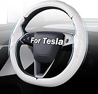 Vista 22 de Cubierta de volante para Tesla Model 3 (2017-2023) / Model Y (2020-2024), antideslizante, agarre cómodo, transpirable, personalizada para accesorios