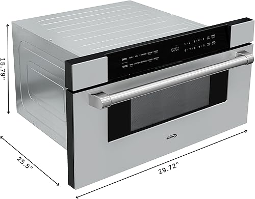 Vista 3 de KoolMore Cajón de microondas de 30 pulgadas, capacidad de 1.2 pies cúbicos en acero inoxidable (KM-MD30-SS)
