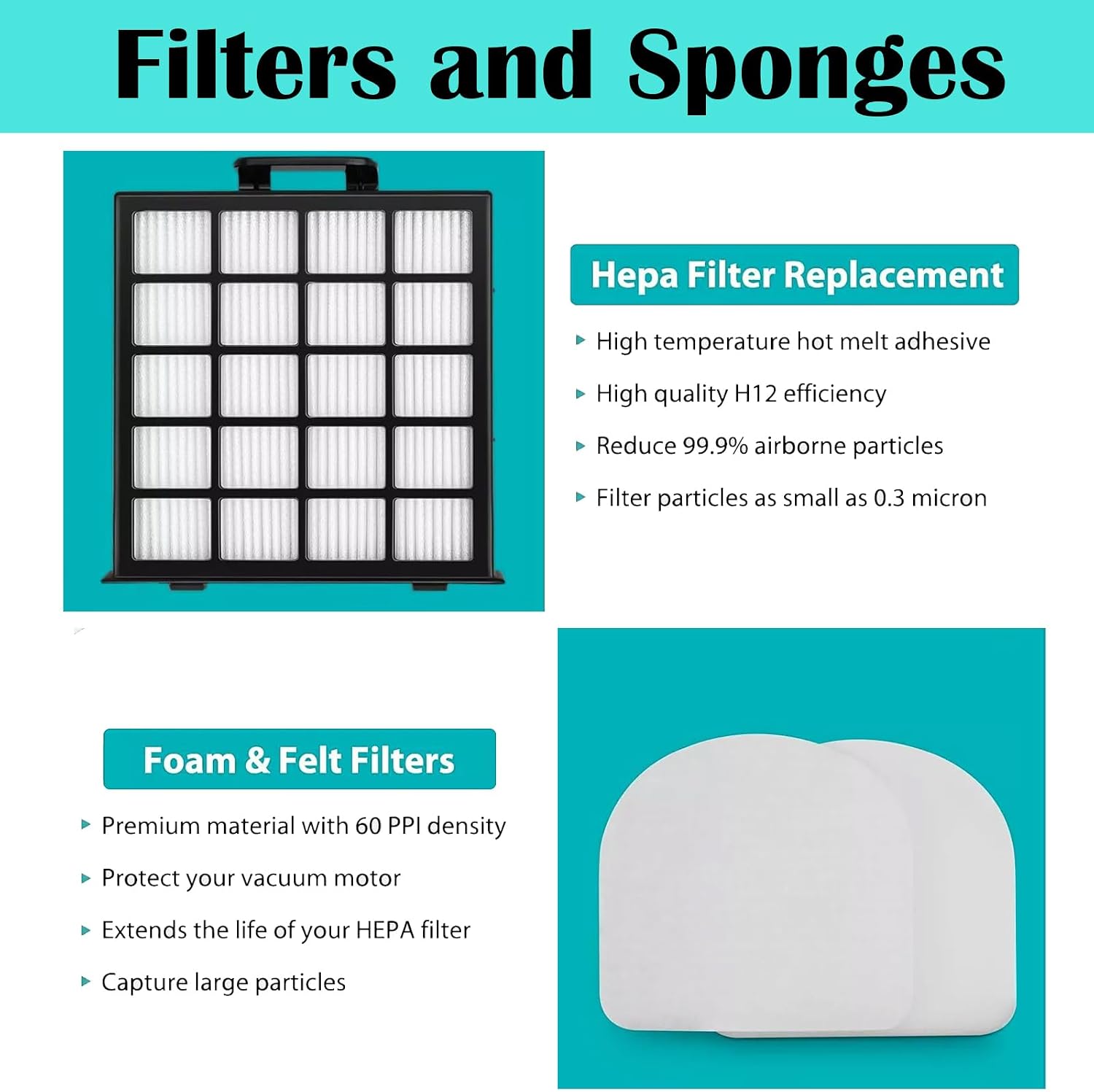 9 Pieces AZ4002 Replacement Part for Shark Detect Pro Max Upright Vacuum AZ4000 AZ4002 AZ4000C Super Vacuum Cleaner, 1 Main Brush, 2 HEPA Filter, 6 Filter Sponge