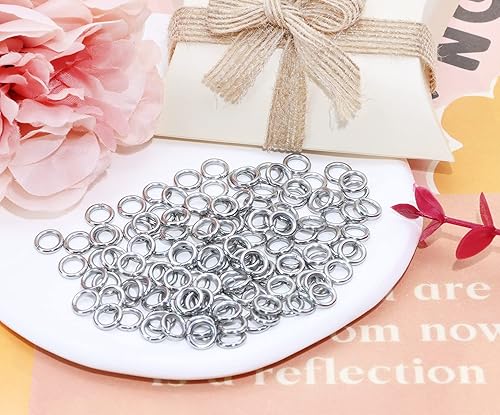 Miniatura 3 de Shapenty Anillos abiertos de acero inoxidable, conectores gruesos y divididos para llavero, collar, pulsera, aretes, colgante, joyería, hallazgo,