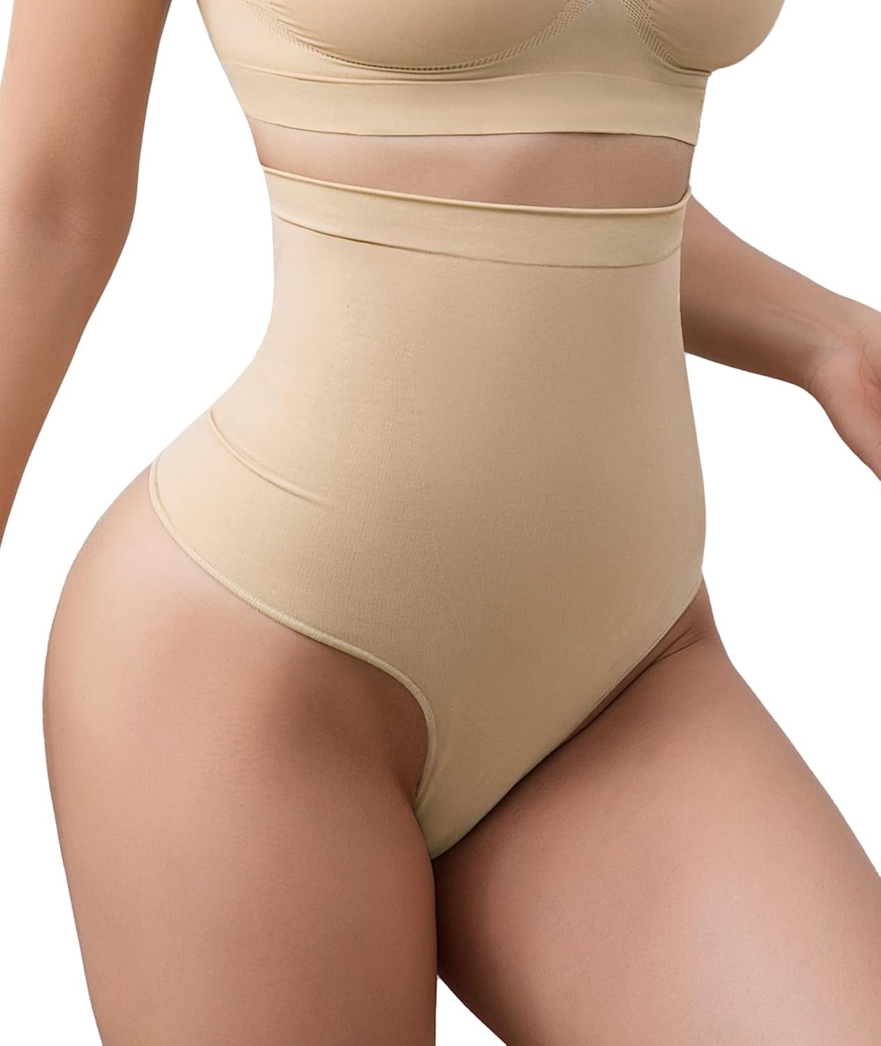 Tummy Control Thong Shapewear for Women Seamless Body Shaper Panties High Waisted Shaping Underwear