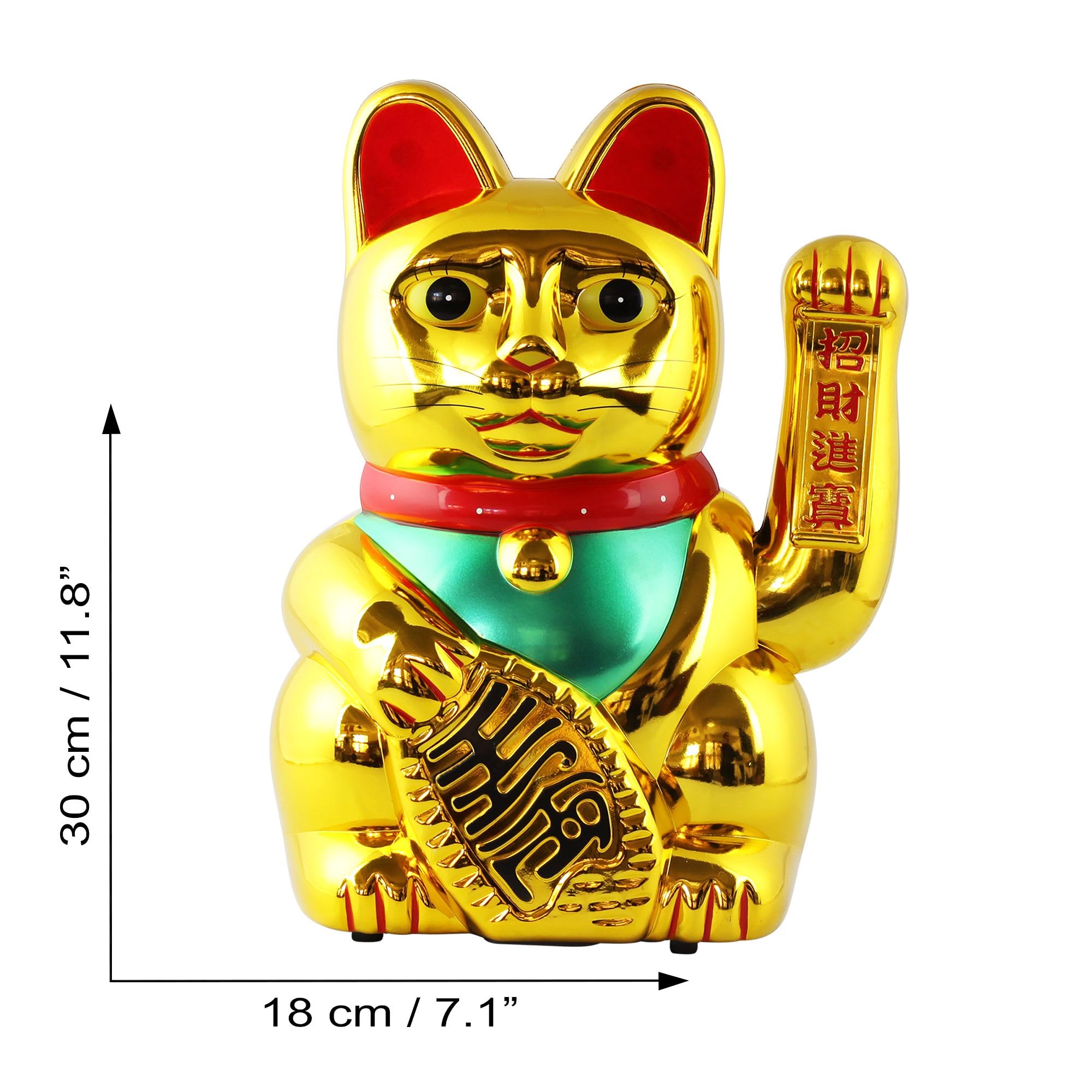 Freak Scene Glückskatze - Maneki-Neko - Winkekatze - 30 cm - Gold