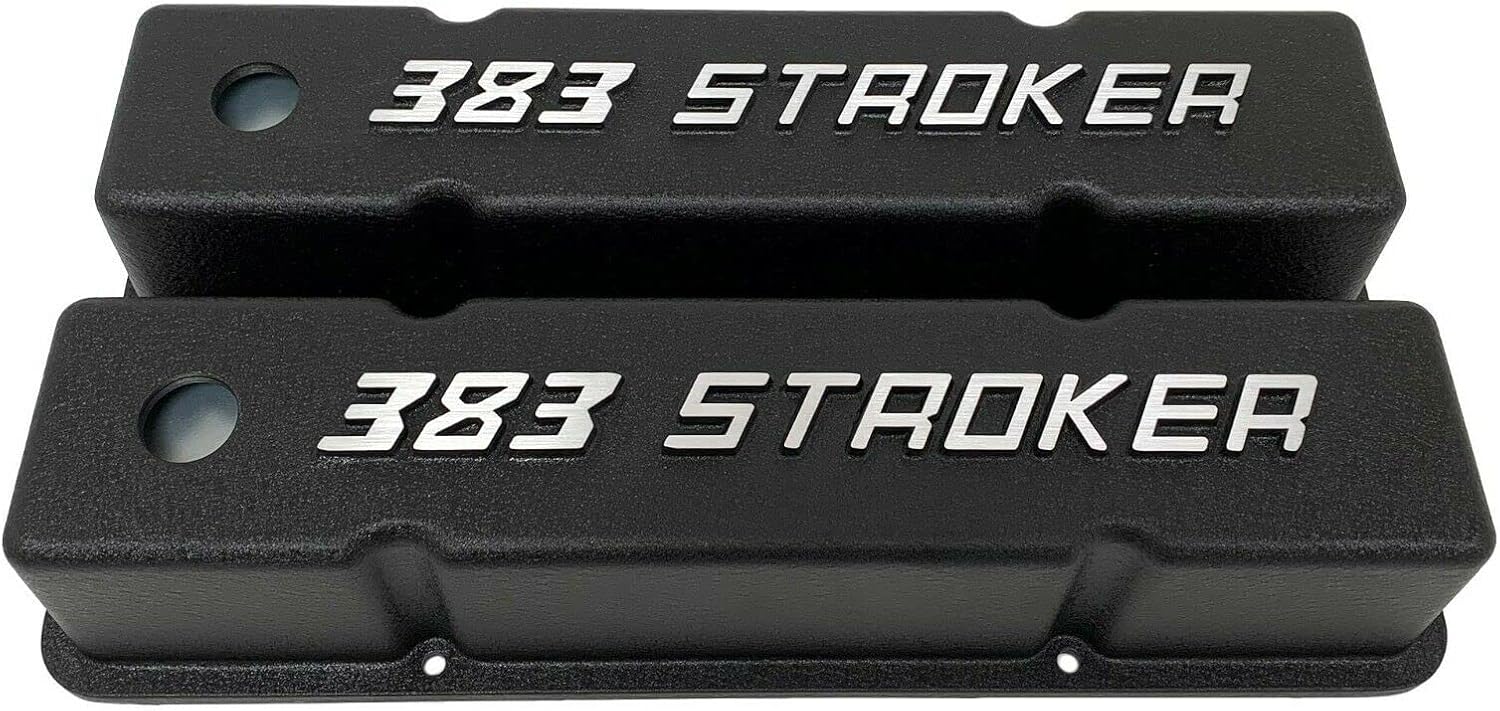 383 STROKER Small Block Chevy Valve Covers - SBC Tall - Black