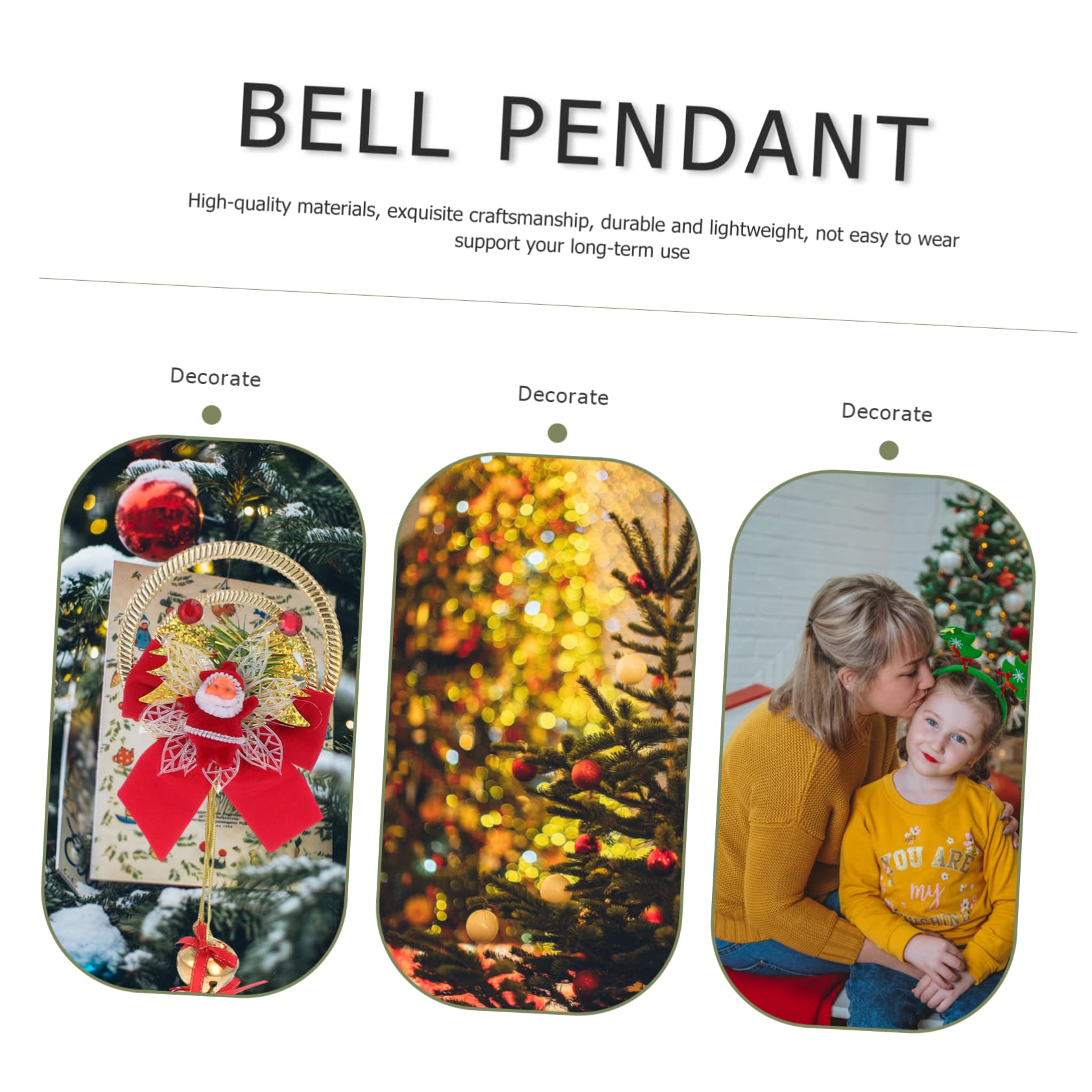8 Set Campane Di Natale Pendenti Natalizi Ciondolo Natalizio Ciondoli Dell'albero Di Natale Ciondolo Bambola Di Decorazioni Natalizie Da Appendere Plastica 2 Pezzi * 8 Cabilock